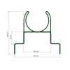 The dimensions of the rabbit tunnel support spikes.