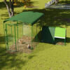 Heavy duty chicken run cover for walk in run in a garden 2x3