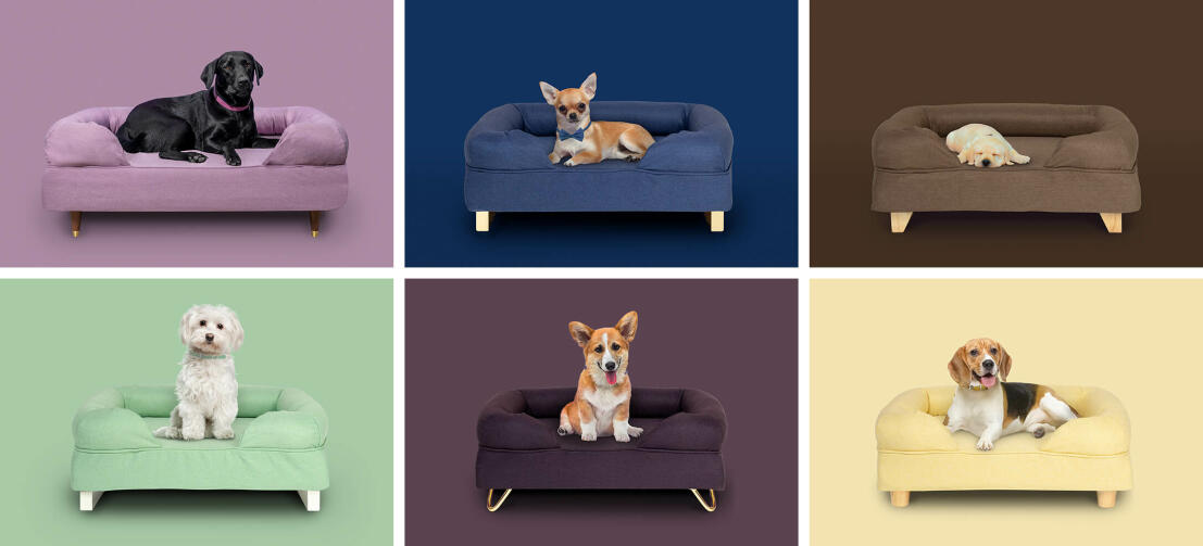 six customised bed options with different colours and feet six customised bed options with different colours and feet