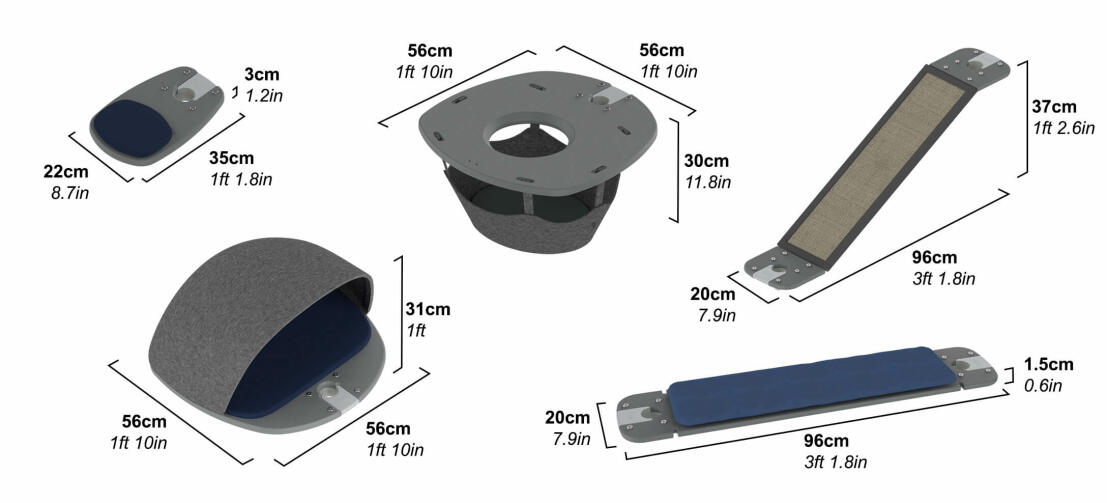 Customisable outdoor cat tree accessories dimensions