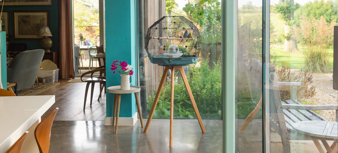 The breathtaking geodesic design of the Geo Bird Cage makes it an elegant focal point that effortlessly graces any room in your house
