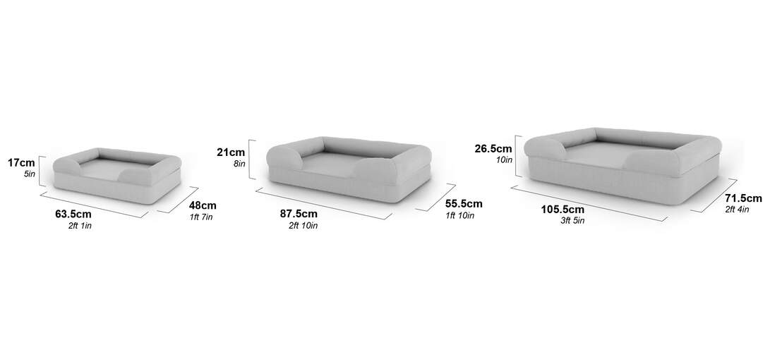 Omlet Memory Foam Dog Bolster Bed Dimensions for small, medium and large Omlet Memory Foam Dog Bolster Bed Dimensions for small, medium and large
