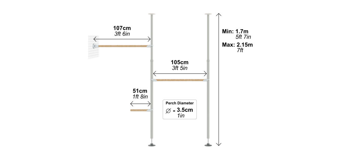 Poletree chicken perch system dimensions Poletree chicken perch system dimensions