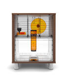 Qute modern walnut hamster cage with no storage