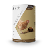 A box of verm-x for chickens