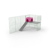 Zippi bunny rabbit ramp and platform setup with a shelter