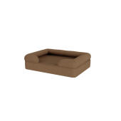 A bolster dog bed in brown.