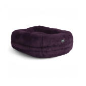Omlet luxury super soft donut cat bed in fig purple colour