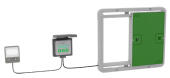 Omlet green automatic chicken coop door with control panel and coop light