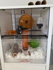 Omlet white Qute hamster cage with storage