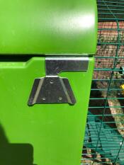 Mounting bracket on Eglu Cube large chicken coop