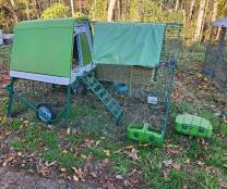Omlet green Eglu Go up raised chicken coop and run with cover