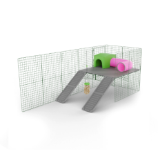 Zippi platform with two ramps a shelter and a tunnel and a treat Caddi