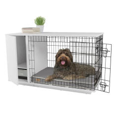 Fido Studio 36 dog crate with wardrobe white