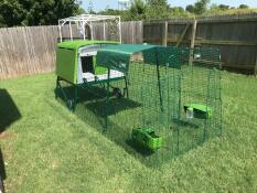 Omlet green Eglu Cube large chicken coop and run in the garden