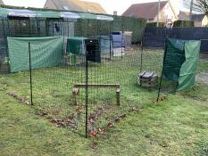 Net secured to the large enclosure