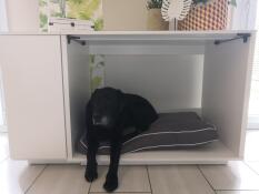 Dog laying in Omlet Fido Nook