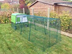 Omlet green Eglu Cube large chicken coop and run in garden