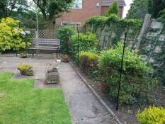 Fence erected to keep the girls off the lawn - working well so far.