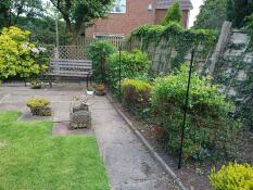 Fence erected to keep the girls off the lawn - working well so far.