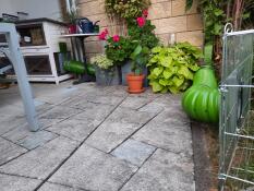 The Zippi rabbit tunnel is very discreet and blends into the garden.