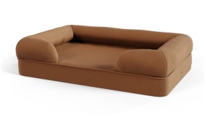 Memory Foam Bolster Dog Bed - Medium - Mocha Brown