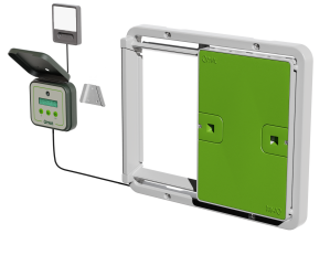 Automatic Chicken Coop Door with Coop Light - Green (Power cable not included)