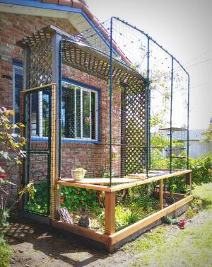 Enclosure attached to our old trellis by 