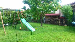 Using chicken fencing to keep chickens out of certain garden areas.