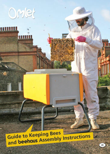 A beekeeping guide by Omlet - showing a beekeeper and his Beehaus.