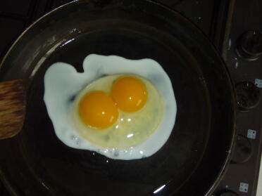 Two eggs in one, no wonder it was big!