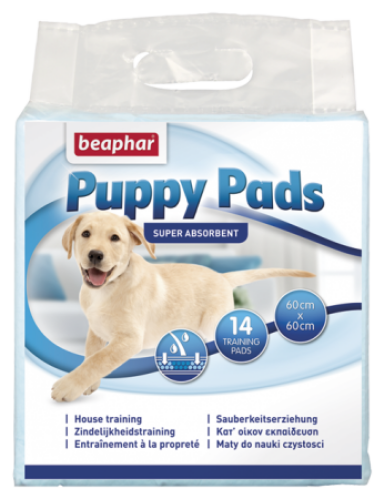 A bag of 14 puppy pads for dog training