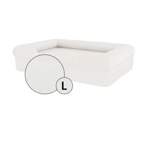 Omlet memory foam bolster dog bed large in meringue white