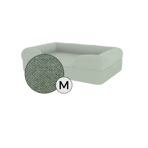 Omlet memory foam bolster dog bed medium in sage green