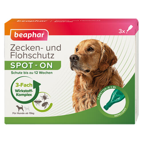 Beaphartick & flea protection spot-on 3x2ml for large dogs (from 15 kg)