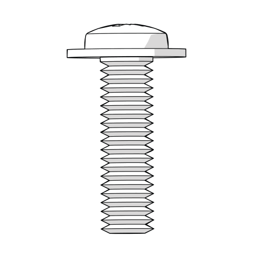 Machine screw m6x1.0.20mm flange head pozi pan (800.0059)