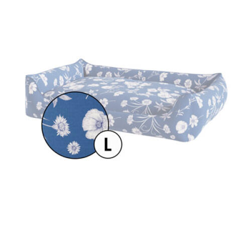Large nest dog bed cover in gardenia porcelain print by Omlet.
