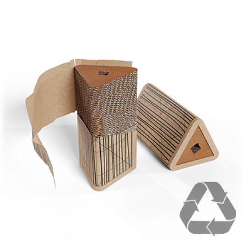 Recyclable cardboard refill pack for short and wall mounted Stak cat scratching posts