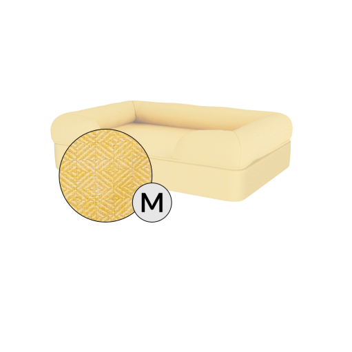 Omlet memory foam bolster dog bed medium in mellow yellow