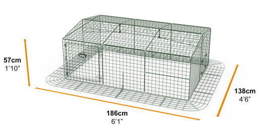 Zippi rabbit run with roof and skirt - single height low