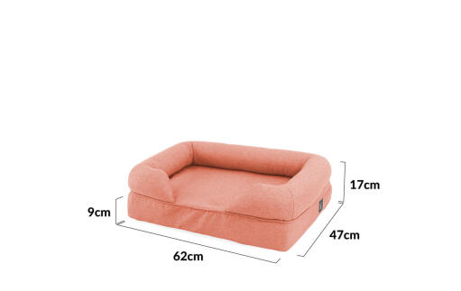 The dimensions of a small 24 pink bolster bed