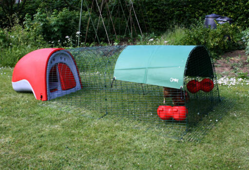 A heavy duty cover on an Omlet chicken coop.