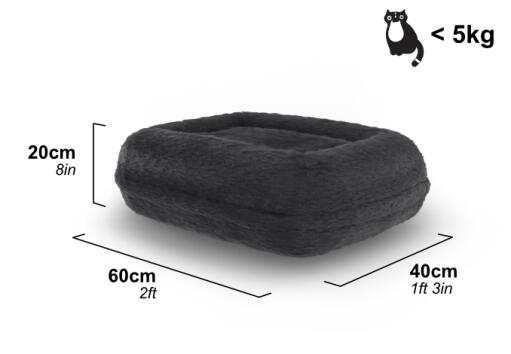 Dimensions of Omlet Maya cat donut bed in earl grey