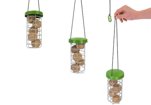 You can hang the Caddi treat holder from any chicken run thanks to the adjustable nylon string