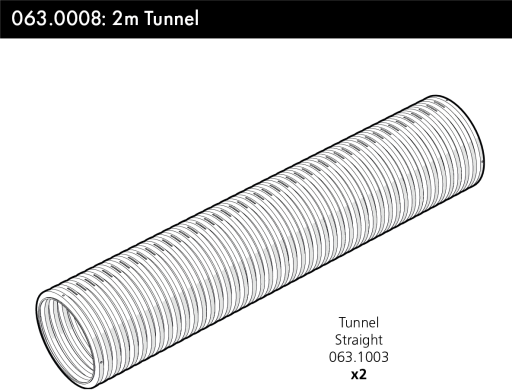 A diagram of a 2m straight tunnel