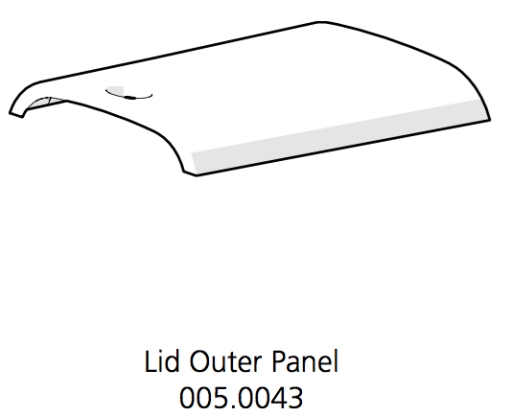 A diagram of a lid outer panel
