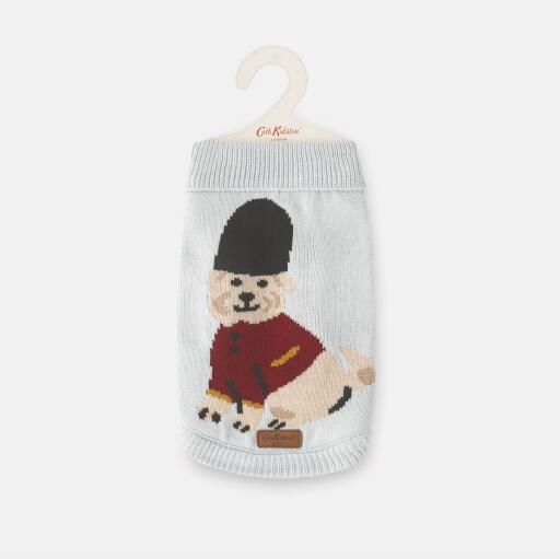 Grey cath kidston dog jumper with dog london themed jumper
