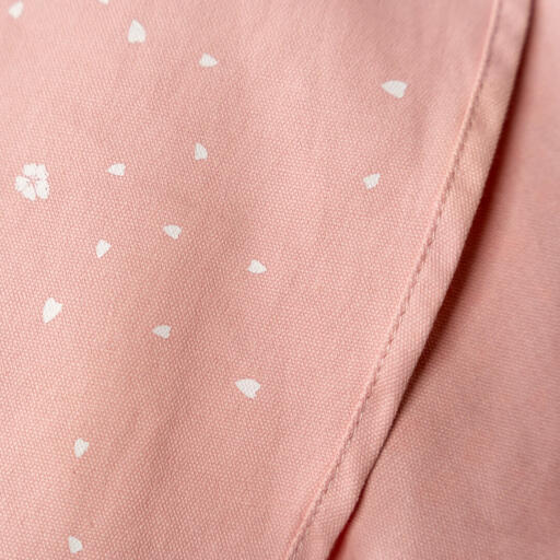 Cherry blossom print on a baby pink piece of fabric