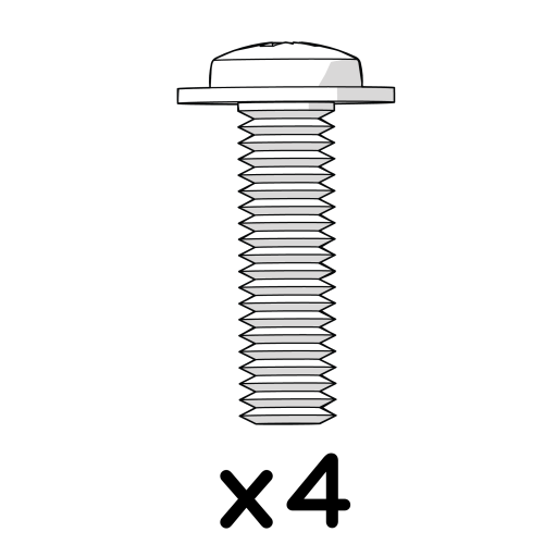 4 x machine screw m6x1.0.20mm flange head pozi pan (800.0059)