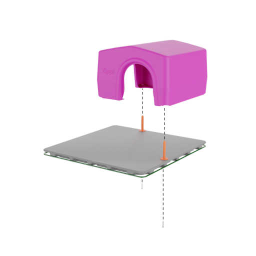 The rabbit shelter can be attached to the rabbit platform.